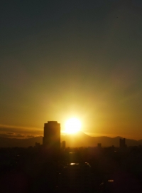 富士山の夕陽