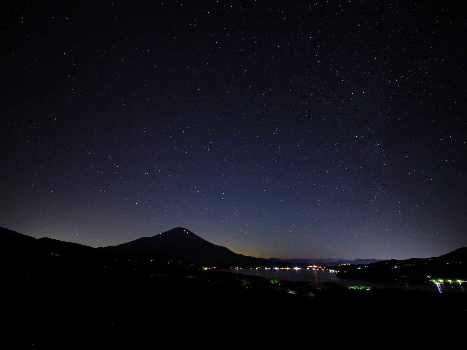 東京写真館 富士山 山中湖 満天の夜空