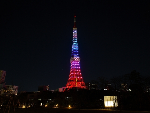東京タワー　レインボーダイヤモンドヴェールとハートマーク