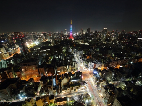 東京の夜景　東京タワー　レインボーダイヤモンドヴェール
